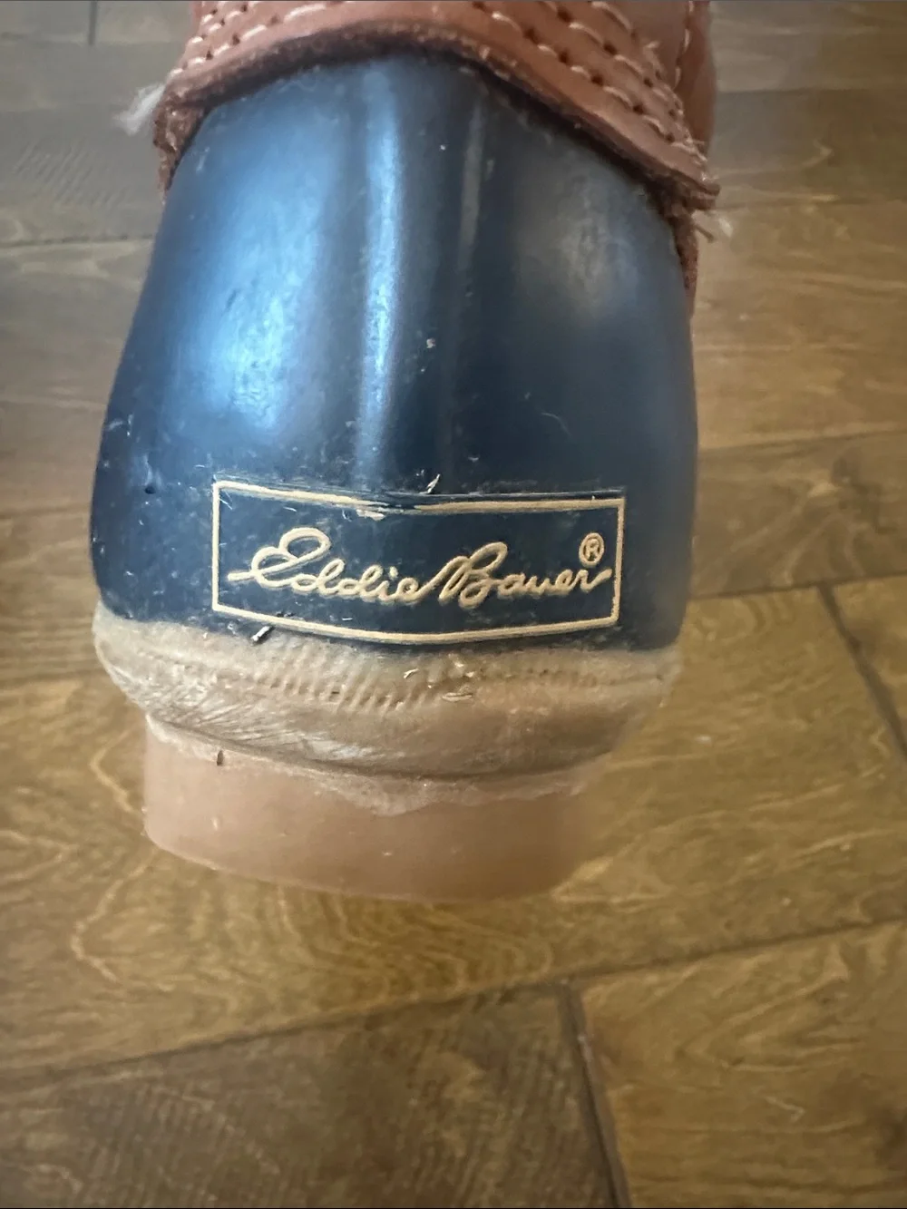 Eddie Bauer Duck Boots in Brown and Navy